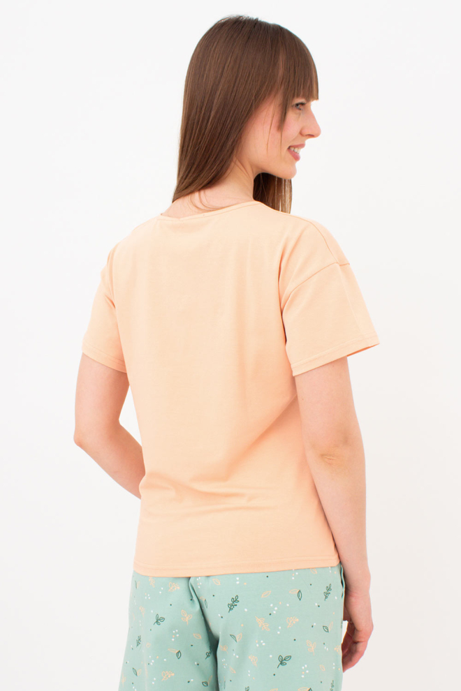 Pyjama aus Baumwolle SERENE GREENS 6128/010 (muted mint/peach)