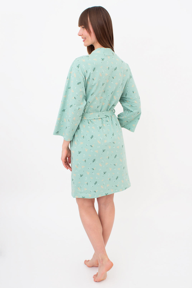 Morgenmantel aus Baumwolle SERENE GREENS 7235/010 (muted mint)