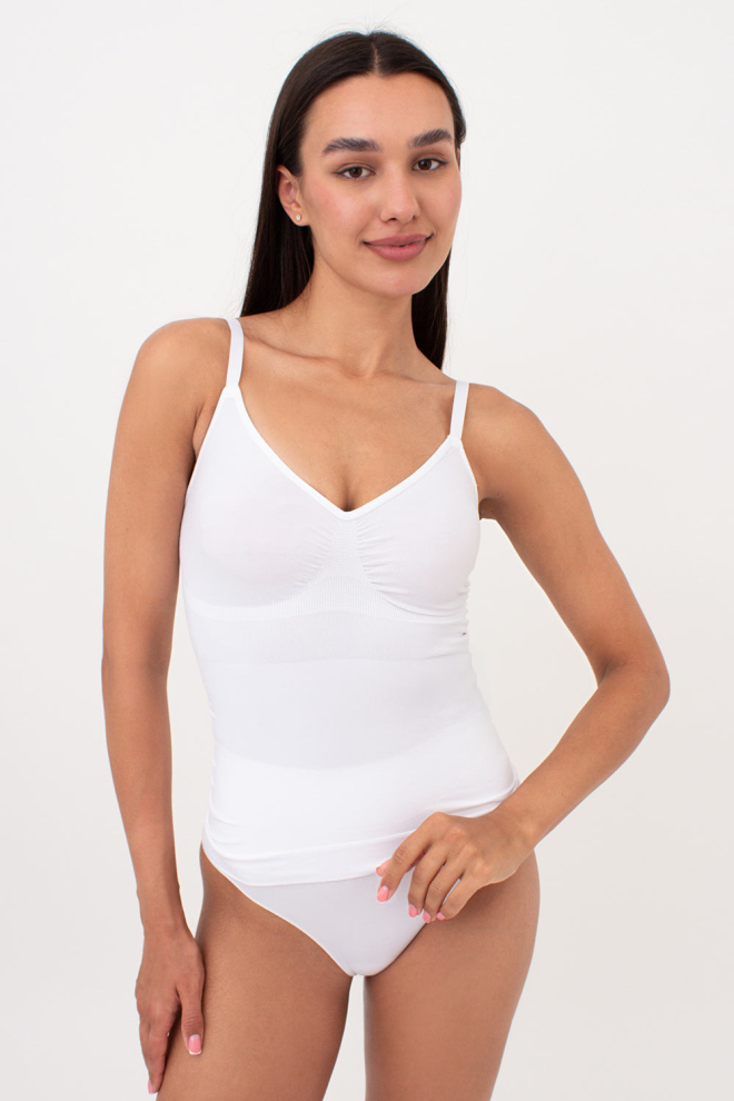 Nahtloses Unterhemd mit leichter Shaping-Wirkung – CAMI SHAPEWEAR (white)