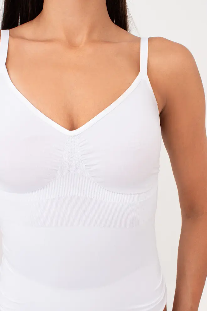 Seamless camisole with light shaping effect – CAMI SHAPEWEAR (white)