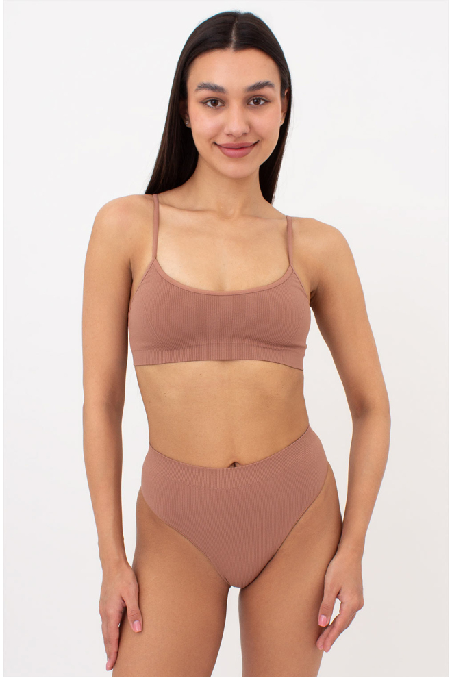 Seamless Ribbed Brazilian Briefs BRASILIAN BRIEFS RIB (mokko)