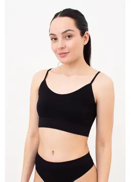 Nahtloses Top mit körniger Textur CAMI TOP GRAIN (black)