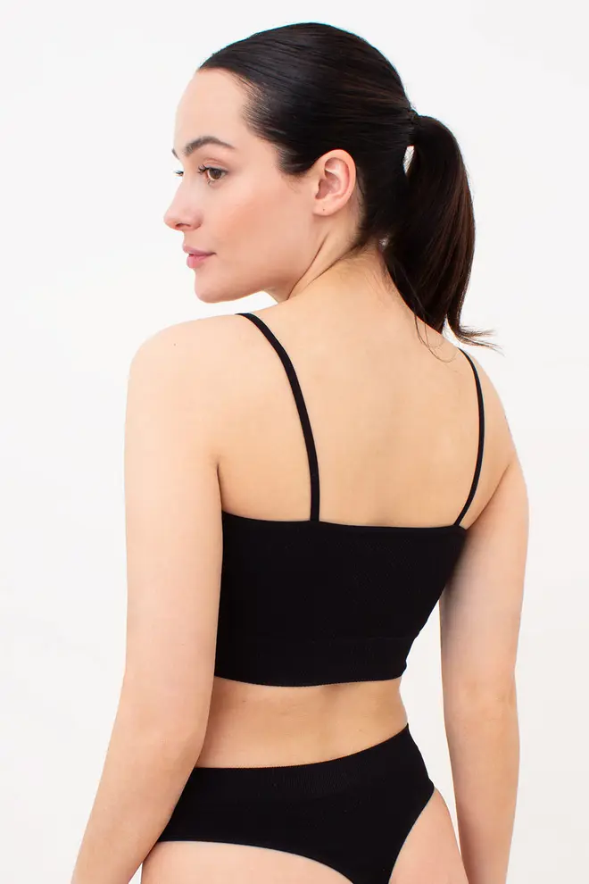 Seamless Top with Grainy Texture CAMI TOP GRAIN (black)