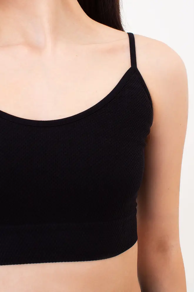 Seamless Top with Grainy Texture CAMI TOP GRAIN (black)