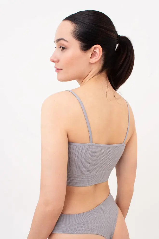 Nahtloses Top mit körniger Textur CAMI TOP GRAIN (griffin)