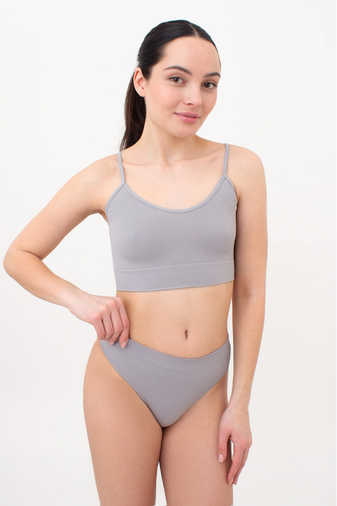 Nahtloses Top mit körniger Textur CAMI TOP GRAIN (griffin)