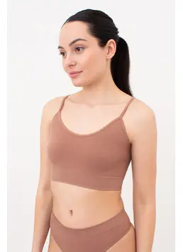 Seamless Top with Grainy Texture CAMI TOP GRAIN (mokko)