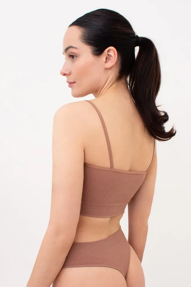 Seamless Top with Grainy Texture CAMI TOP GRAIN (mokko)