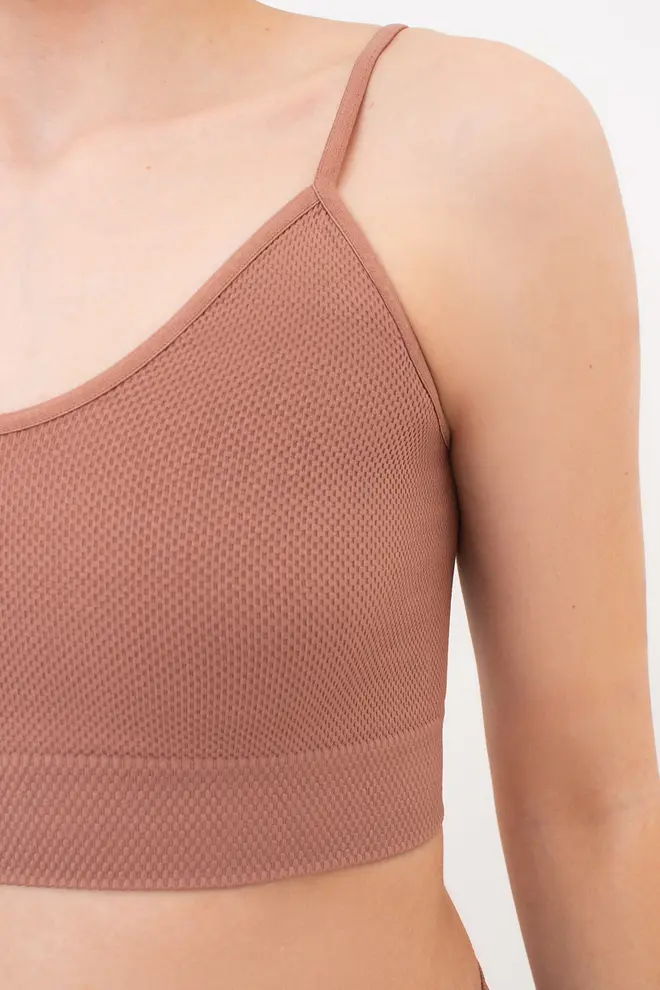 Seamless Top with Grainy Texture CAMI TOP GRAIN (mokko)