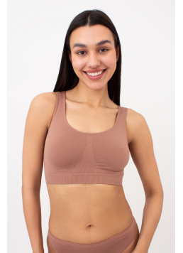 Seamless tank top on wide straps TANK TOP (mokko)