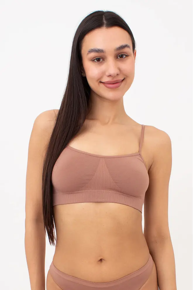 Geripptes Top mit Tragern CAMI TOP (mokko)