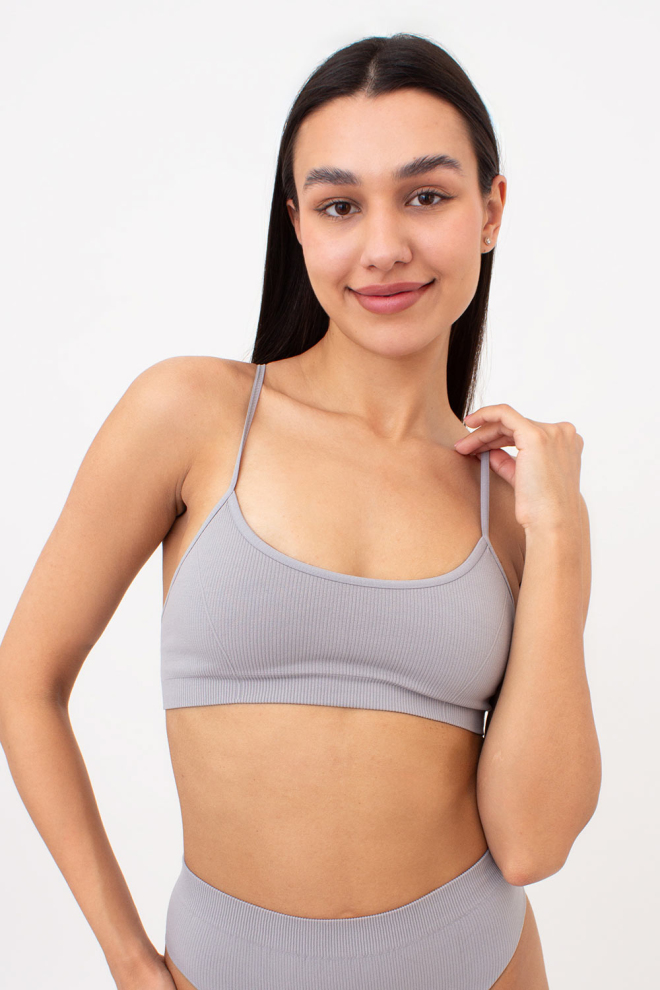 Seamless ribbed top with narrow straps CAMI TOP RIB (griffin)