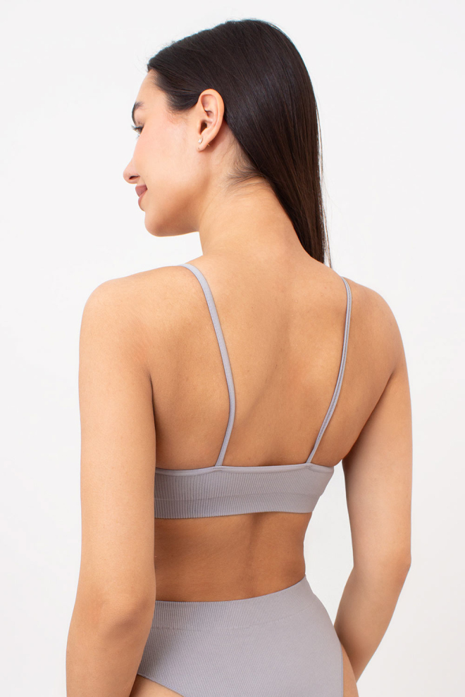 Seamless ribbed top with narrow straps CAMI TOP RIB (griffin)