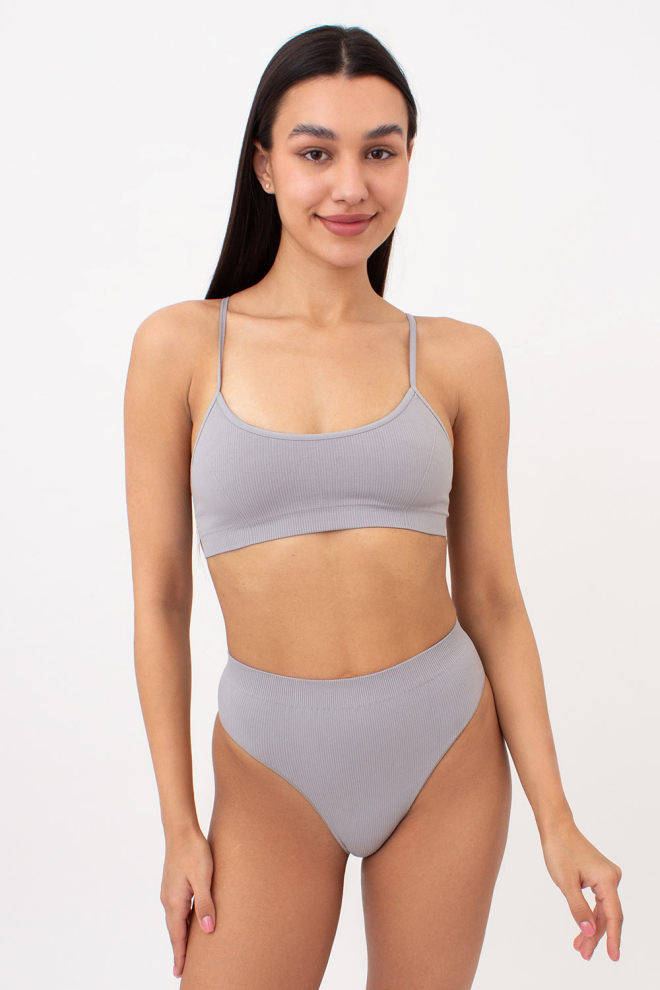Seamless ribbed top with narrow straps CAMI TOP RIB (griffin)