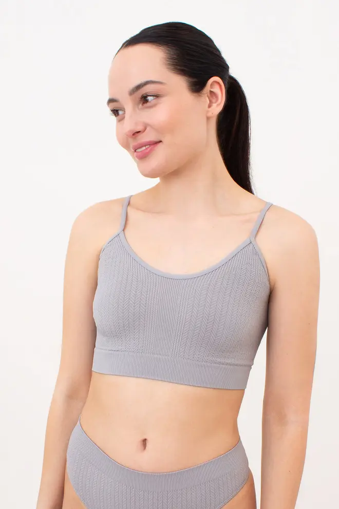 Nahtloses Top mit strukturiertem Zopfmuster CAMI TOP BRAID (griffin)