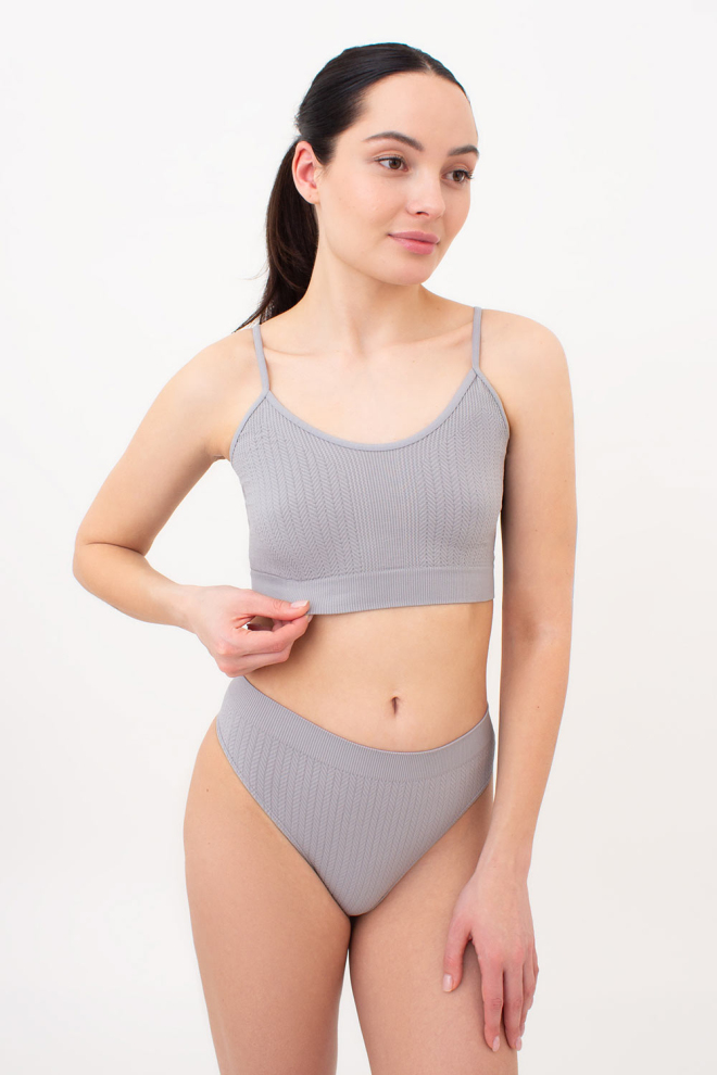Seamless Top with Textured Plait Pattern CAMI TOP BRAID (griffin)