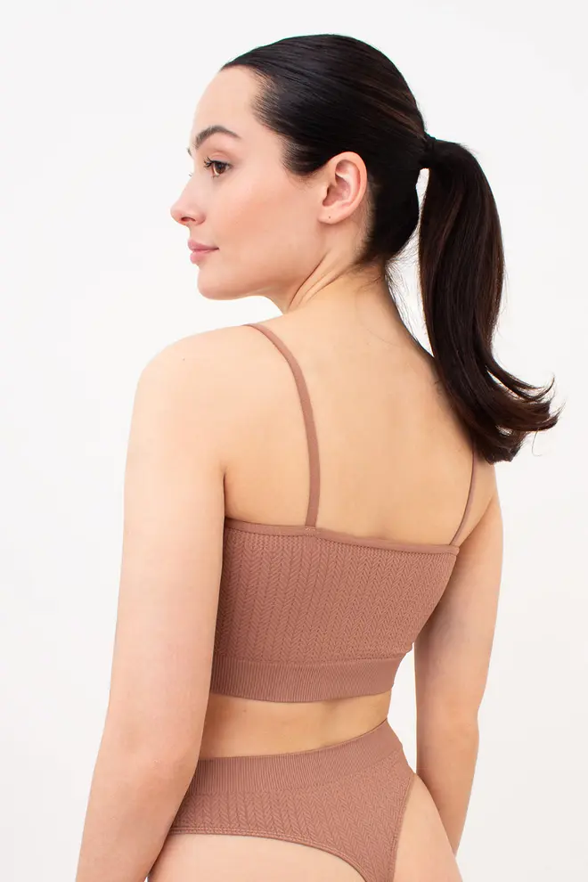 Seamless Top with Textured Plait Pattern CAMI TOP BRAID (mokko)