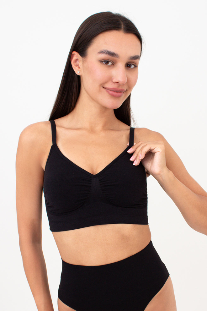 Seamless top with light shaping effect  BRA SHAPEWEAR (black)