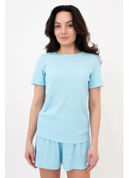 Geripptes T-Shirt RIB 4804/010 (sky blue)