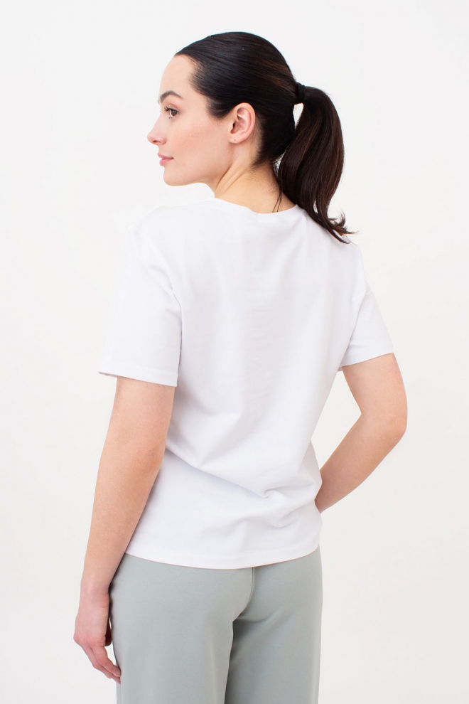 Bedrucktes T-shirt print 4802/60 (white/palm print)