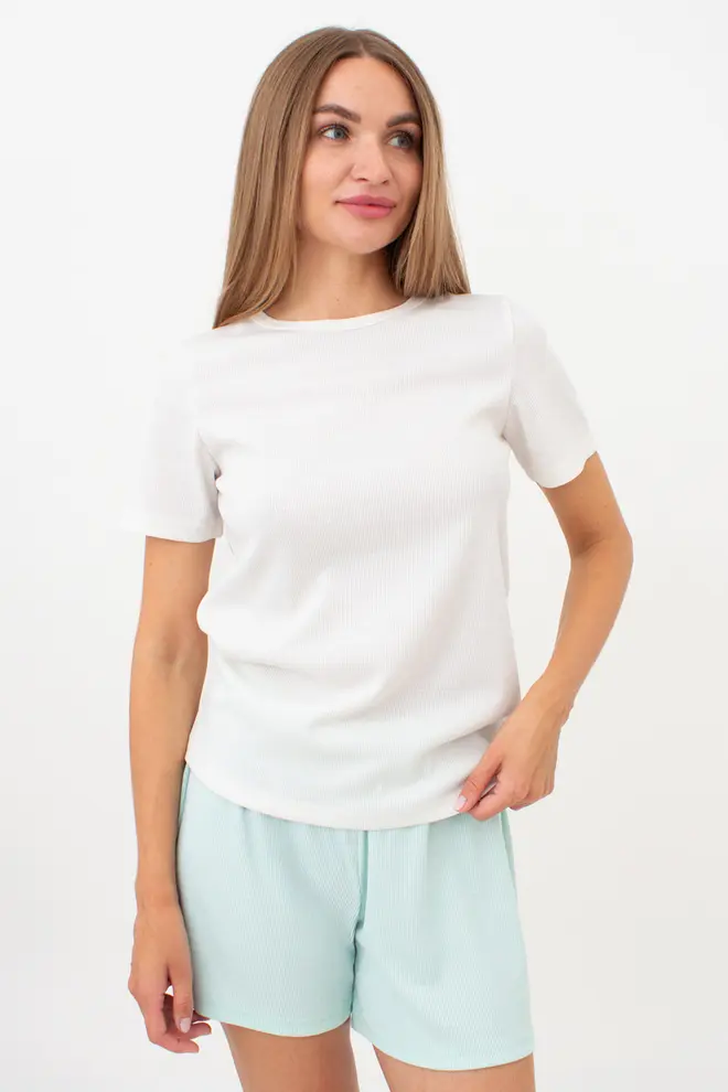 Geripptes T-Shirt RIB 4804/010 (milk)