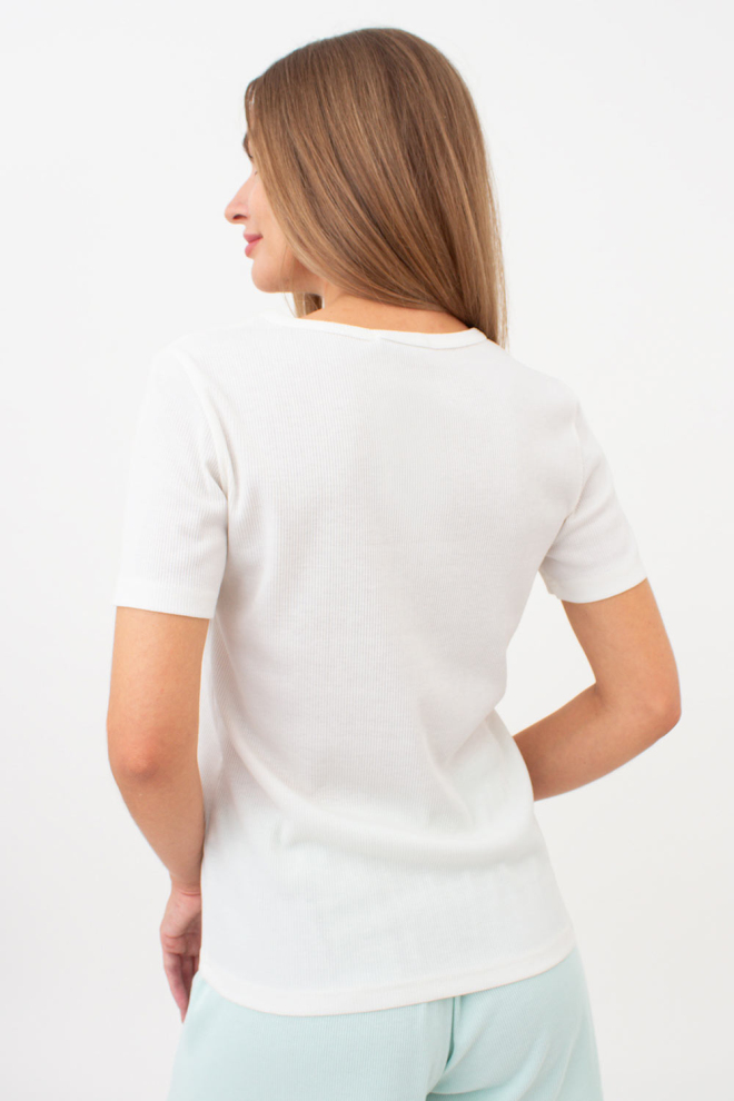Geripptes T-Shirt RIB 4804/010 (milk)