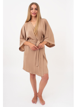 Robe made of crinkle-effect silk CREME FOLD 7205/050 (creamy beige)
