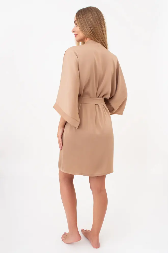 Morgenmantel aus Crinkle-Seide CREME FOLD 7205/050 (creamy beige)