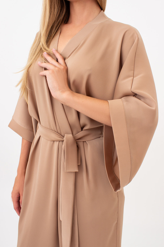 Morgenmantel aus Crinkle-Seide CREME FOLD 7205/050 (creamy beige)