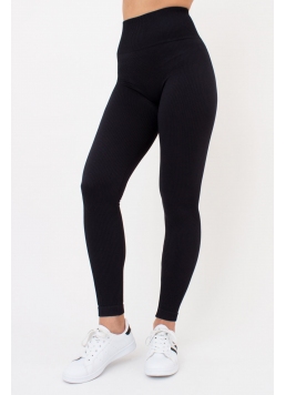 Gerippte Push-up-Leggings LEGGINGS RIB (black)