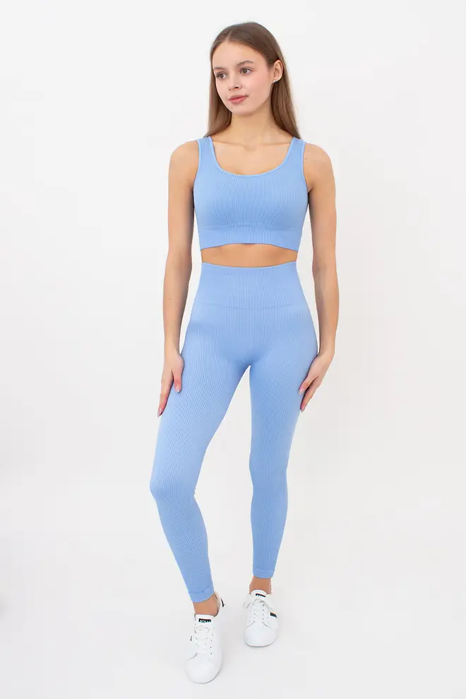 Gerippte Push-up-Leggings LEGGINGS RIB (lacecap hydrangea)