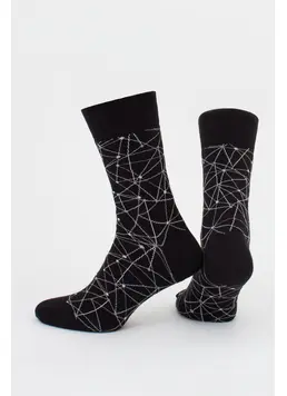 Herren-Kniesocken mit Muster MS3 BASIC 2402 (black)