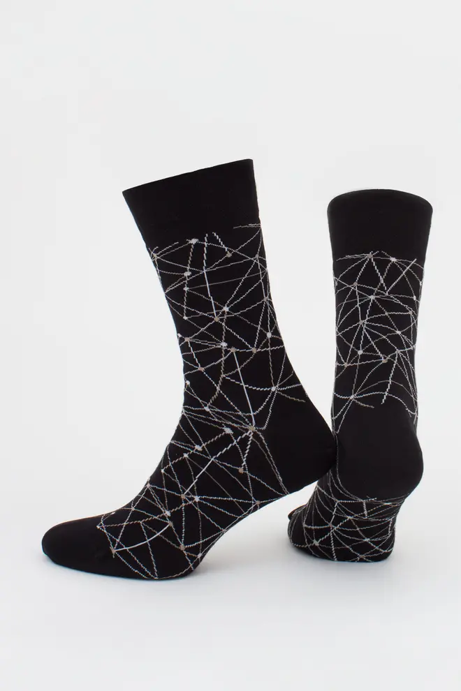 Herren-Kniesocken mit Muster MS3 BASIC 2402 (black)