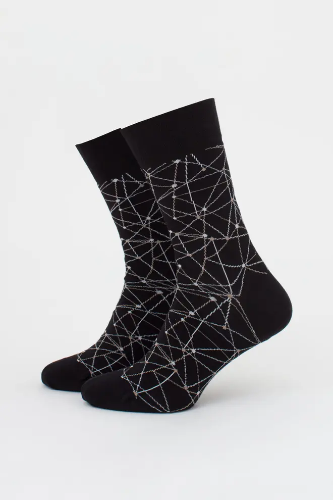 Herren-Kniesocken mit Muster MS3 BASIC 2402 (black)