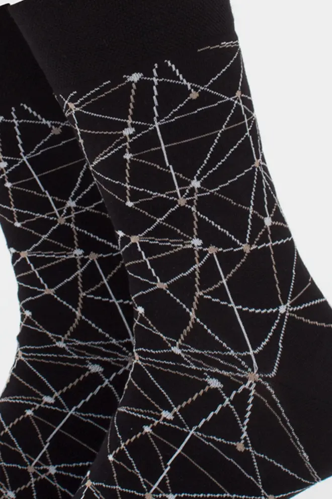 Herren-Kniesocken mit Muster MS3 BASIC 2402 (black)