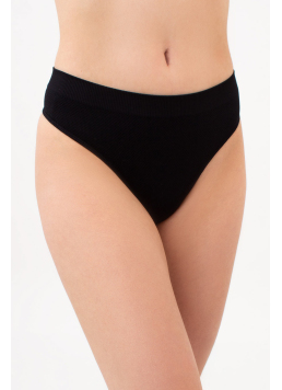 Thong briefs with grainy texture STRING BRIEFS GRAIN (black)