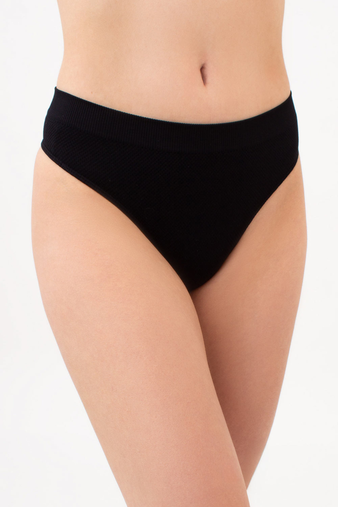 Thong briefs with grainy texture STRING BRIEFS GRAIN (black)