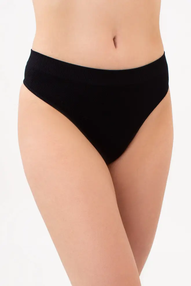 String-Slips mit körniger Textur STRING BRIEFS GRAIN (black)