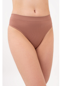 Thong briefs with grainy texture – STRING BRIEFS GRAIN (mokko)