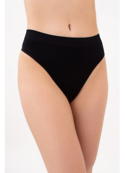 Thong briefs with textured braid pattern STRING BRIEFS BRAID (black)