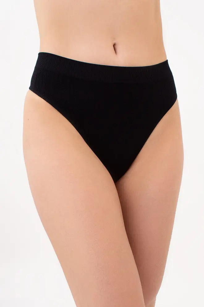 String-Slip mit strukturiertem Zopfmuster STRING BRIEFS BRAID (black)