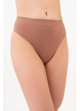 Thong briefs with textured braid pattern STRING BRIEFS BRAID (mokko)