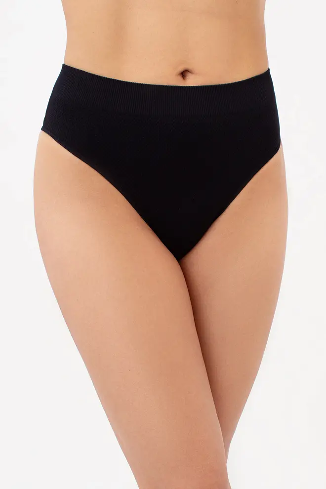 Nahtloser Brazilian Slip mit körniger Textur BRASILIAN BRIEFS GRAIN (black)