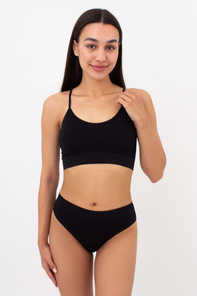 Seamless Brazilian Briefs with Grainy Texture BRASILIAN BRIEFS GRAIN  (black)