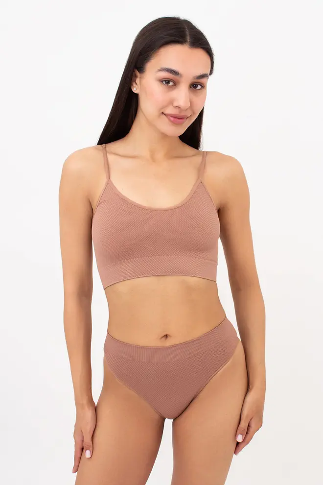 Nahtloser Brazilian Slip mit körniger Textur BRASILIAN BRIEFS GRAIN (mokko)