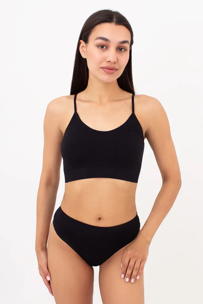 Seamless Brazilian Briefs with Textured Plait Pattern BRASILIAN BRIEFS BRAID (black)