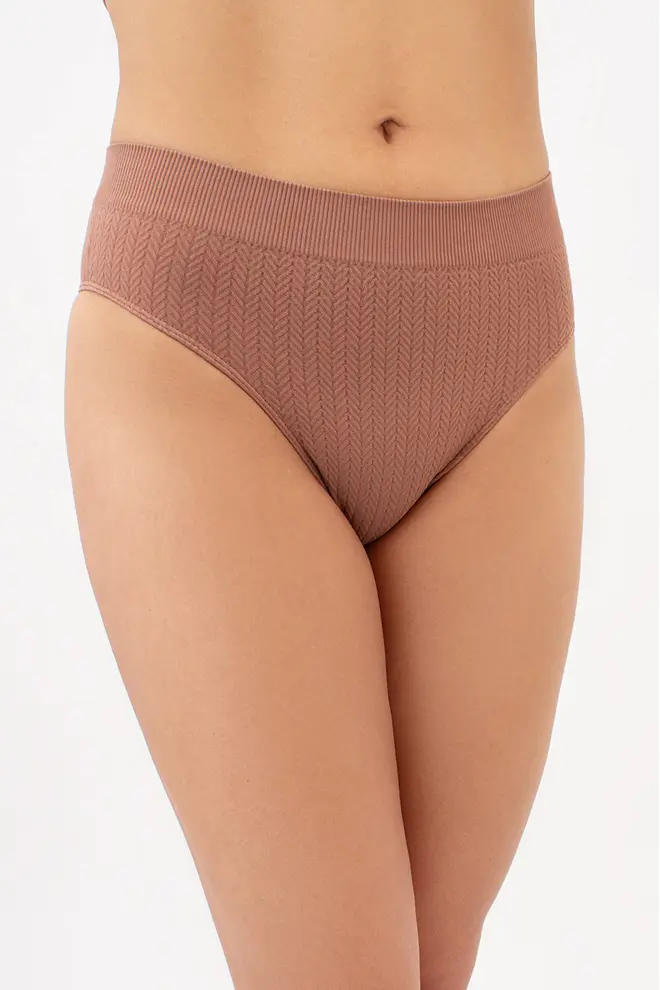 Nahtloser Brazilian Slip mit strukturiertem Zopfmuster BRASILIAN BRIEFS BRAID (mokko)