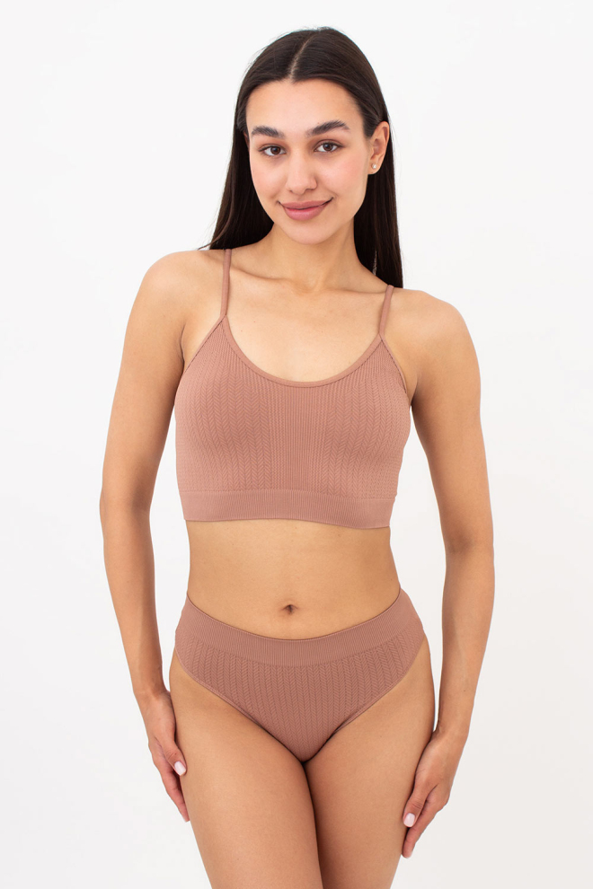 Seamless Brazilian Briefs with Textured Plait Pattern BRASILIAN BRIEFS BRAID (mokko)