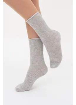 Ribbed Socks WS4 RIB MELANGE (silver melange)