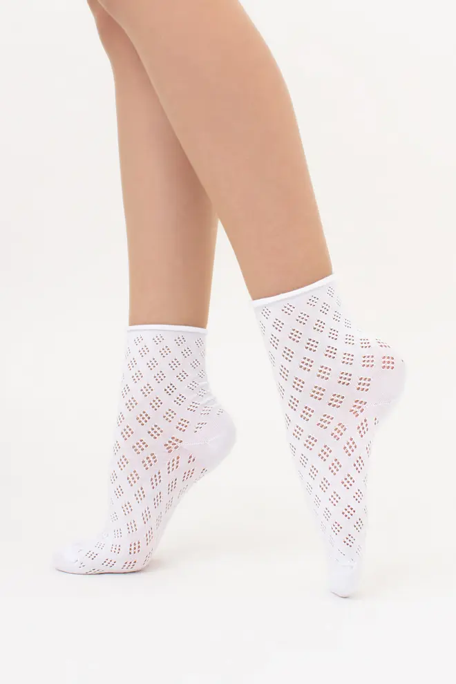 Socken mit Lochmuster ohne Rand WS3 AIR 001 (V2) (bianco)